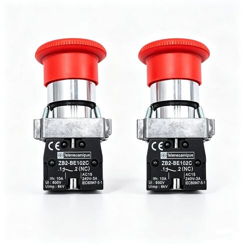 Liberty 22mm NC مفتاح زر إيقاف الطوارئ للفطر الأحمر 600 فولت 10 أمبير ZB2-BE102C (2 قطعة) in Kuwait