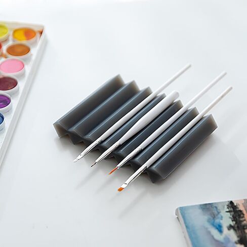 Paint Brushes Holders, 2 Pack, Zigzag Soap Dish, Soap Holder for Watercolor Paintbrush, Bathroom, Black in Saudi Arabia