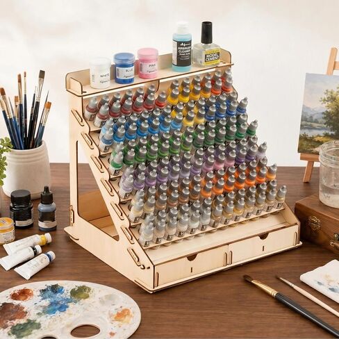Colingmill Paint Organizer, 149 Holes Wood Rack for Miniature Paint Storage in Kuwait