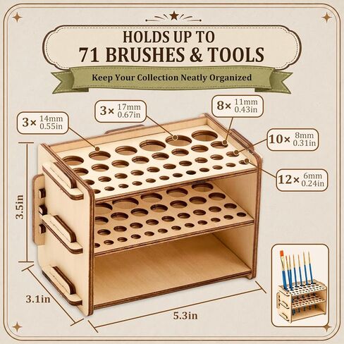 Colingmill Paint Organizer, 149 Holes Wood Rack for Miniature Paint Storage in Kuwait