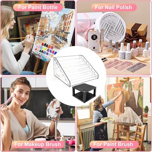 Acrylic Paint Organizer, 7 Layers Craft Paint Storage With Miniature Brush Holder, Paint Storage Rack for Acrylic Paints, Oil Paints, Nail Polish and Makeup Supplies in Kuwait