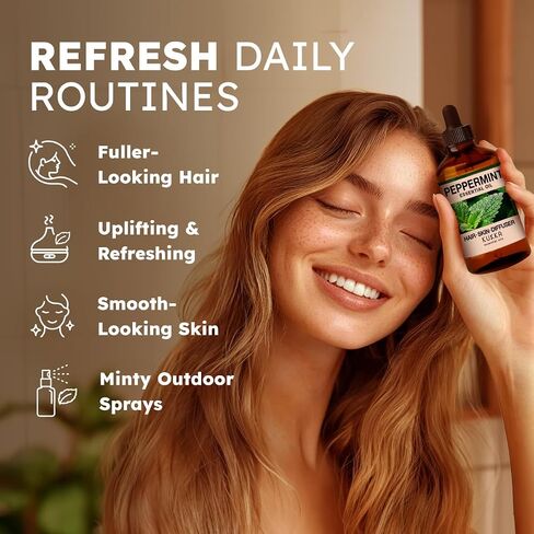 Clove Oil for Oral Care & Peppermint Oil for Hair Set - Aromatherapy Grade Essential Oils Set - 2x4 fl oz - Kukka in Kuwait