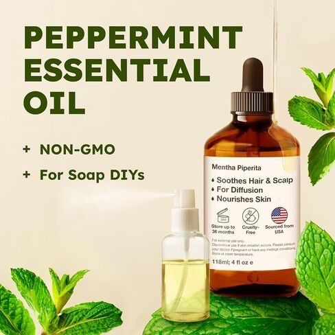 Clove Oil for Oral Care & Peppermint Oil for Hair Set - Aromatherapy Grade Essential Oils Set - 2x4 fl oz - Kukka in Kuwait