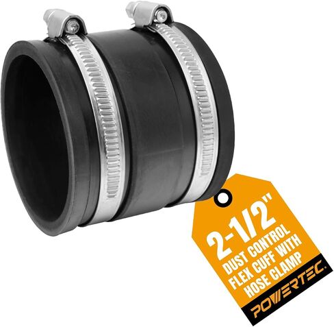 سوار مرن للتحكم في الغبار من POWERTEC 70149-P2 مع مشابك فولاذية مقاس 10.16 سم، 2PK in Kuwait