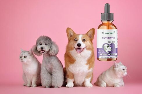 Natural Antibiotic Pet Supplements for Cats, Fish Flavour, 2 Fl Oz, 1 Pack in Kuwait