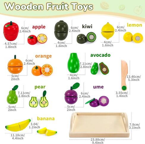 Wooden Play Food for Play Kitchen, Montessori Toys for 2 Year Olds in Kuwait