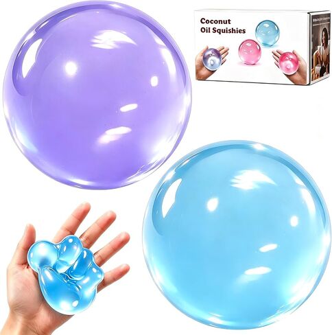 Coconut Oil Squishy 2 Pack - No-Rebound Moldable Fidget Stress Ball in Kuwait