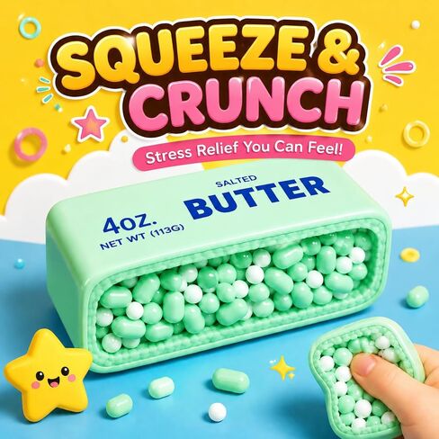 Crunchy Butter Squishy ASMR Bead Filled Slow Rising Squeeze Stress Relief in Kuwait