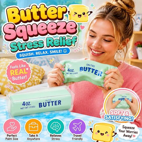 Crunchy Butter Squishy ASMR Bead Filled Slow Rising Squeeze Stress Relief in Kuwait