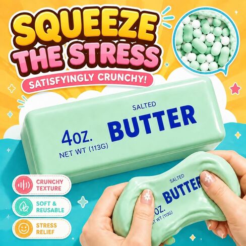 Crunchy Butter Squishy ASMR Bead Filled Slow Rising Squeeze Stress Relief in Kuwait