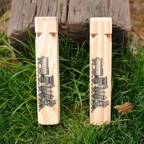 2 PCS-Wooden Train Whistle Musical Toy for Kids (4 Tone) in Kuwait