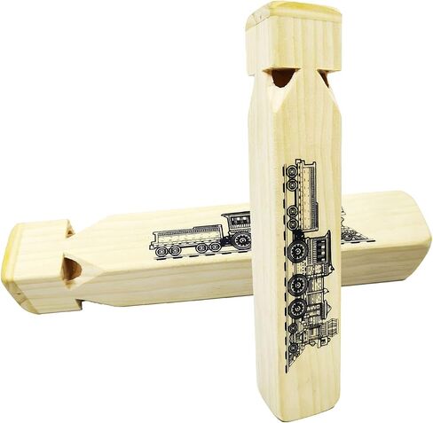 2 PCS-Wooden Train Whistle Musical Toy for Kids (4 Tone) in Kuwait