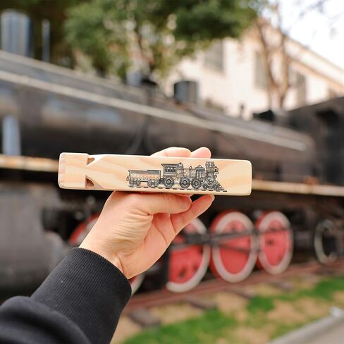 2 PCS-Wooden Train Whistle Musical Toy for Kids (4 Tone) in Kuwait