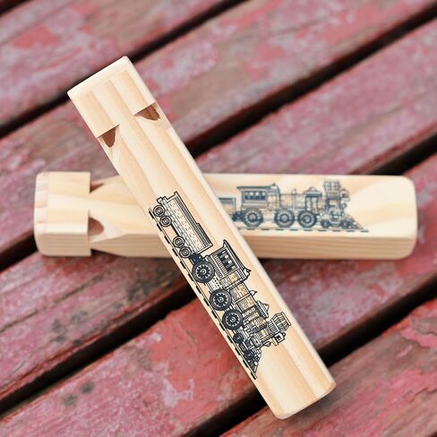 2 PCS-Wooden Train Whistle Musical Toy for Kids (4 Tone) in Kuwait