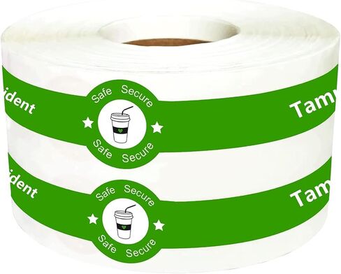 Safe Secure Tamper Evident Seals Stickers for Drink Lids 1"x 9"Tamper Proof Stickers-500Pcs Food Delivery Stickers Sealed for Freshness Labels Drink Food Coffee Milk Tea Ice Cream Safety Seal Stickers in Kuwait