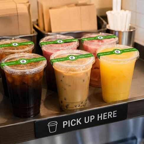 Safe Secure Tamper Evident Seals Stickers for Drink Lids 1"x 9"Tamper Proof Stickers-500Pcs Food Delivery Stickers Sealed for Freshness Labels Drink Food Coffee Milk Tea Ice Cream Safety Seal Stickers in Kuwait