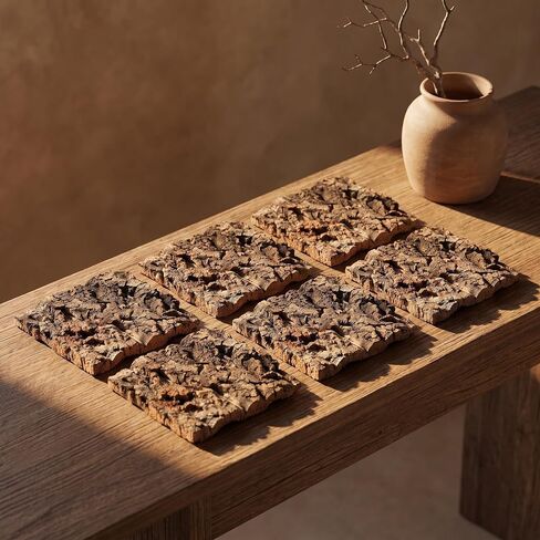 6pcs Cork Bark Background for Reptile Terrariums, Easy Clean 6x6 Wood in Kuwait