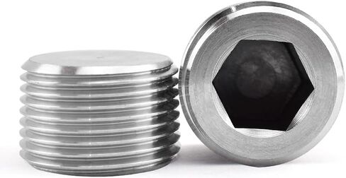Internal Hex Countersunk Male Thread Pipe Plug Connector，ZESE 2PCS 1/2"NPT Thread 304 Stainless Steel Socket Pipe Plug Fitting in Kuwait