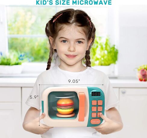 CUTE STONE Microwave Toys Kitchen Play Set, Kids Pretend Play Electronic Oven with Play Food, Kids Cookware Pot and Pan Toy Set, Cooking Utensils,Great Learning Kitchen Toys for Girls Boys in Kuwait