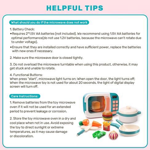 CUTE STONE Microwave Toys Kitchen Play Set, Kids Pretend Play Electronic Oven with Play Food, Kids Cookware Pot and Pan Toy Set, Cooking Utensils,Great Learning Kitchen Toys for Girls Boys in Kuwait