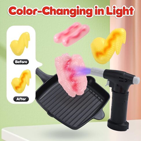 CUTE STONE Kids BBQ Grill Toys, Color Changing Play Food, Sizzling Sound & Light Effects, Cool Mist Spray, Pretend Cooking with Frying & Grilling, 2-Tier BBQ on Wheels - Kitchen Toy, Birthday Gift in Kuwait