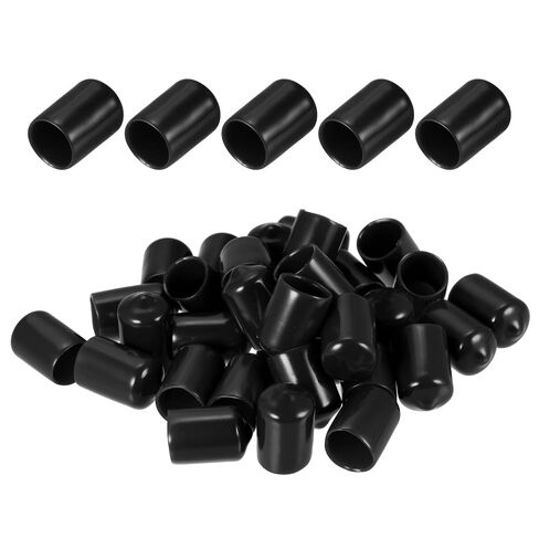 DMiotech 100 Pack 3/16"(5mm) ID Black Screw Thread Protectors Rubber End Caps Bolt Covers for Screw Bolt Furniture Pipe in Kuwait