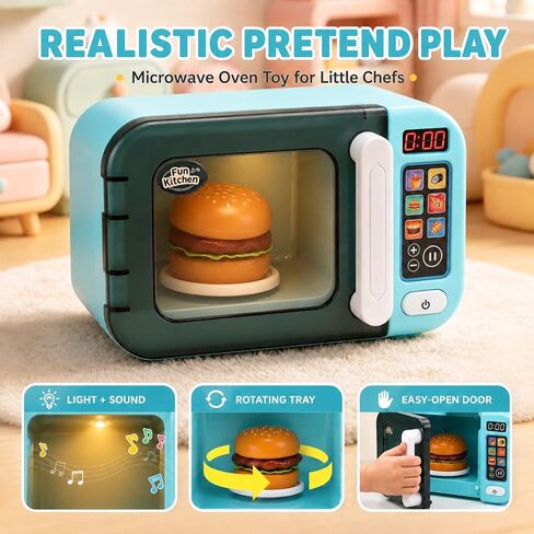 CUTE STONE Play Kitchen Appliance Set, Toy Microwave, Blender & Toaster in Kuwait