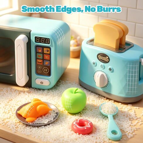 CUTE STONE Play Kitchen Appliance Set, Toy Microwave, Blender & Toaster in Kuwait