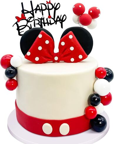 20Pcs Mouse Birthday Cake Topper with Bows and Ears Party Decorations in Kuwait