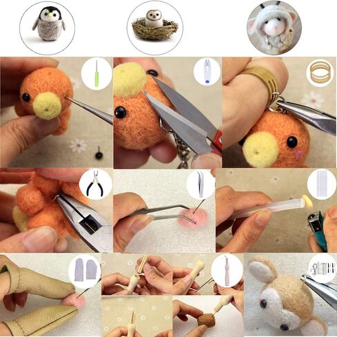 Mayboos Needle Felting Kit,Wool Roving 40 Colors Set, 132 Pcs Needles Wool Felting Needles Tools with 3 Sizes Felting Needles for Felted Animal Needle Felting Supplies in Saudi Arabia