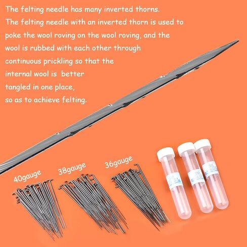 Mayboos Needle Felting Kit,Wool Roving 40 Colors Set, 132 Pcs Needles Wool Felting Needles Tools with 3 Sizes Felting Needles for Felted Animal Needle Felting Supplies in Saudi Arabia