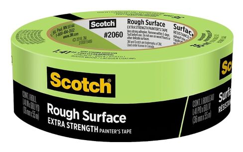 Scotch Rough Surface Extra Strength Painters Tape, 1.5 Inch Wide (1.41 In. X 60 Yds) 1 Roll, Green Tape Protects Surfaces and Removes Easily, Painting Tapes for Indoor and Outdoor Use (2060-36AP) in Kuwait