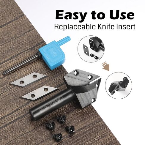 Genmitsu 1/2" Shank Router Bit, 90 Degree V Groove Carbide Inserts, CNC Milling Machine Router Bits for Woodworking 2D/3D Signmaking, Lettering, Carving, VG02 in Kuwait