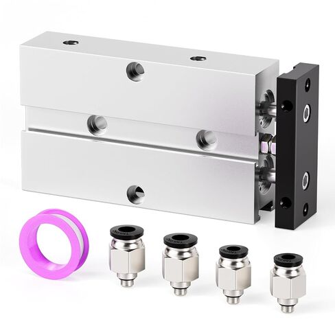 TAILONZ PNEUMATIC 20mm Bore 25mm Stroke Double-Rod Double-Acting Aluminum Pneumatic Air Cylinder TN20-25 in Kuwait