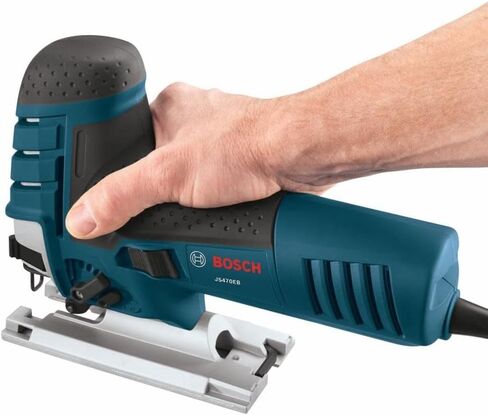 Bosch 7.0 Amp Corded Variable Speed Barrel-Grip Jig Saw JS470EB with Carrying Case with Bosch 10-Piece Assorted T-Shank Jig Saw Blade Set T5002 in Saudi Arabia