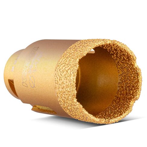 KSEIBI 615264 Diamond Hole Saw, 2-1/2 Inch (64mm) Diamond Core Drill Bit for Porcelain, Ceramic, Granite Drill Bits, Brick, Marble, Vacum Brazed, 2" Drilling Depth, 5/8"-11 Thread, for Angle Grinder in Kuwait