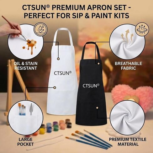 2 Pack Sip and Paint Kit for Couples – Pre-Drawn 8x10 Canvas Painting Set with Acrylic Paints & Brushes, Romantic Date Night Activity for Adults at Home (Premium Edition) in Saudi Arabia