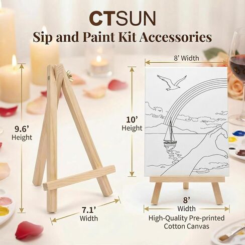 2 Pack Sip and Paint Kit for Couples – Pre-Drawn 8x10 Canvas Painting Set with Acrylic Paints & Brushes, Romantic Date Night Activity for Adults at Home (Premium Edition) in Saudi Arabia