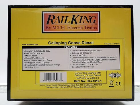 MTH RAILKING Denver & Rio Grande Galloping Goose Diesel Engine O Gauge 30-21310-1 NEW in Saudi Arabia