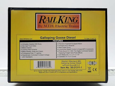 MTH RAILKING Western Maryland Galloping Goose Diesel Engine O Gauge 30-21311-1 NEW in Saudi Arabia