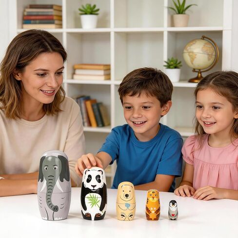 5 Pcs Russian Nesting Dolls Matryoshka Doll Handmade(Elephant) in Kuwait