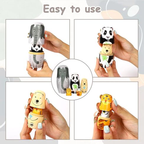 5 Pcs Russian Nesting Dolls Matryoshka Doll Handmade(Elephant) in Kuwait
