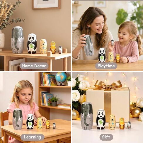 5 Pcs Russian Nesting Dolls Matryoshka Doll Handmade(Elephant) in Kuwait