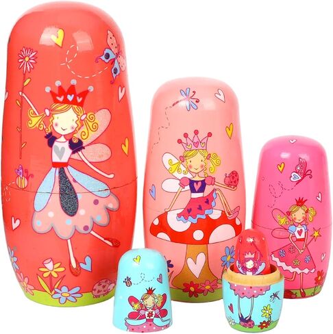 5 Pcs Russian Nesting Dolls Matryoshka Doll Handmade (Fairy) in Kuwait