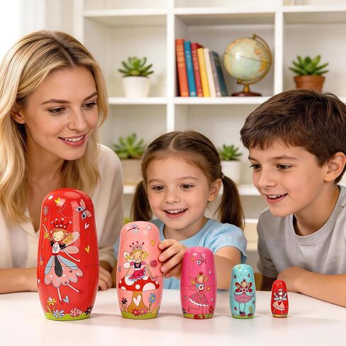 5 Pcs Russian Nesting Dolls Matryoshka Doll Handmade (Fairy) in Kuwait
