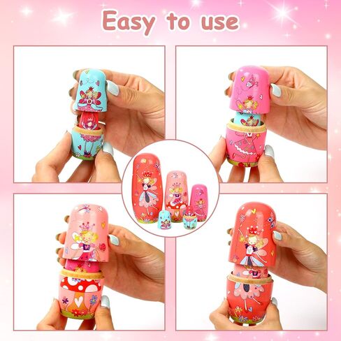 5 Pcs Russian Nesting Dolls Matryoshka Doll Handmade (Fairy) in Kuwait