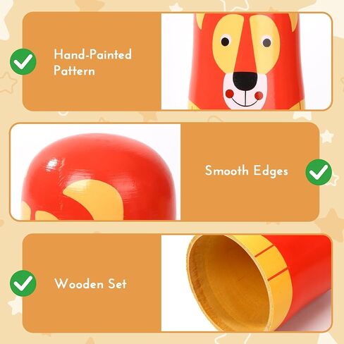 6 Pcs Russian Nesting Dolls Matryoshka Doll Handmade (Lion) in Kuwait