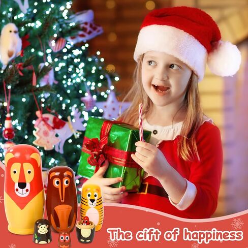 6 Pcs Russian Nesting Dolls Matryoshka Doll Handmade (Lion) in Kuwait