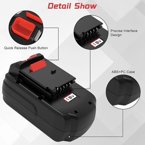 4.5Ah PC18B Replacement Battery for Porter Cable 18V Battery Ni-Mh, Compatible with Porter Cable 18-Volt PC18B-2 PCC489N PCMVC PCXMVC Cordless Tools Batteries 2 Packs in Saudi Arabia