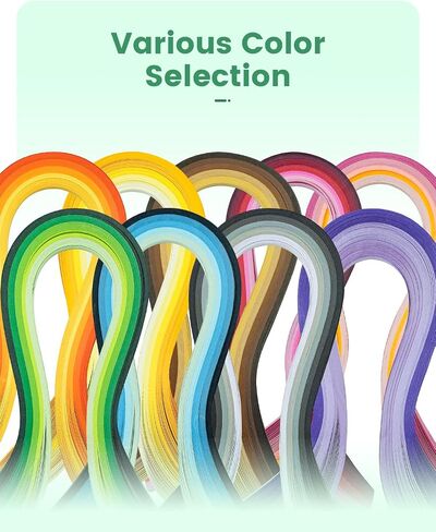 Rovella 9 Set Multi-Color Paper Quilling Strips 900pcs 3mm Width, 15" Length in Kuwait